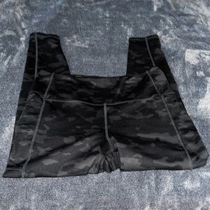 Leggings.  Black and grey Camo Type pattern.  Size Large.